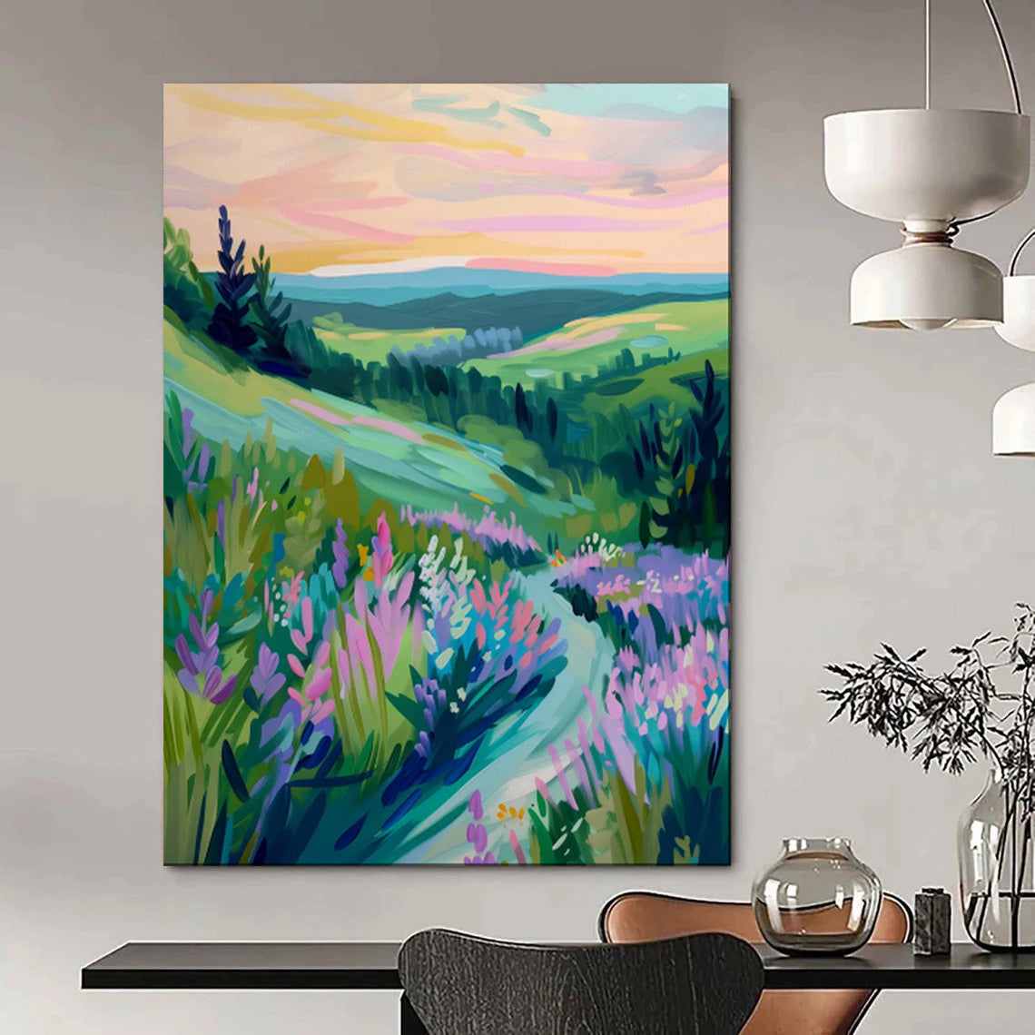 sunset abstract lavender valley design 5